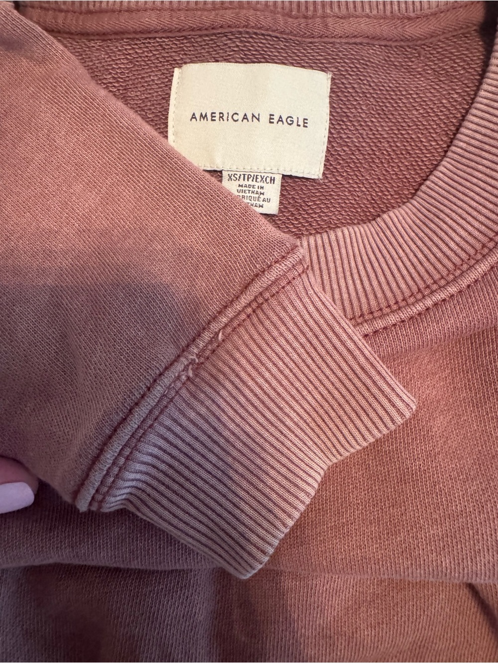 American Eagle Outfitters Mauve Crewneck Sweater- Slit sides